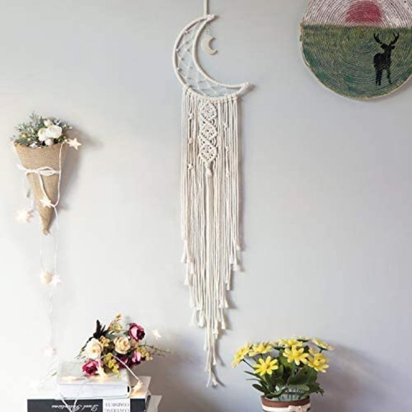 Star & Moon Dream Catcher Macrame Bohemian Decor - Picture 9 of 11